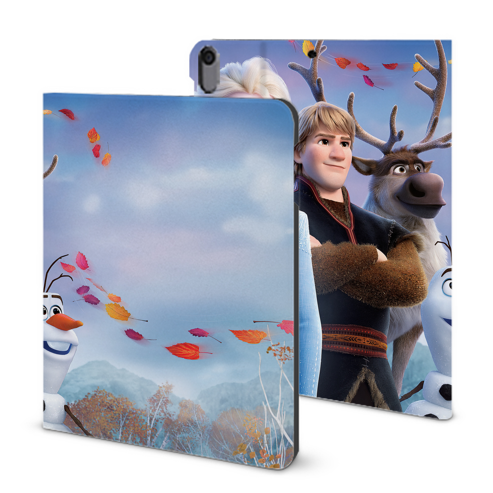 （画像用） アナと雪の女王 アンナ エルサ Frozen Anna Elsa IPad ケース ブック型 PUレザー TPU 耐衝撃 軽量 薄型 ペン収納なし 全面保護 IPad 各モデル対応